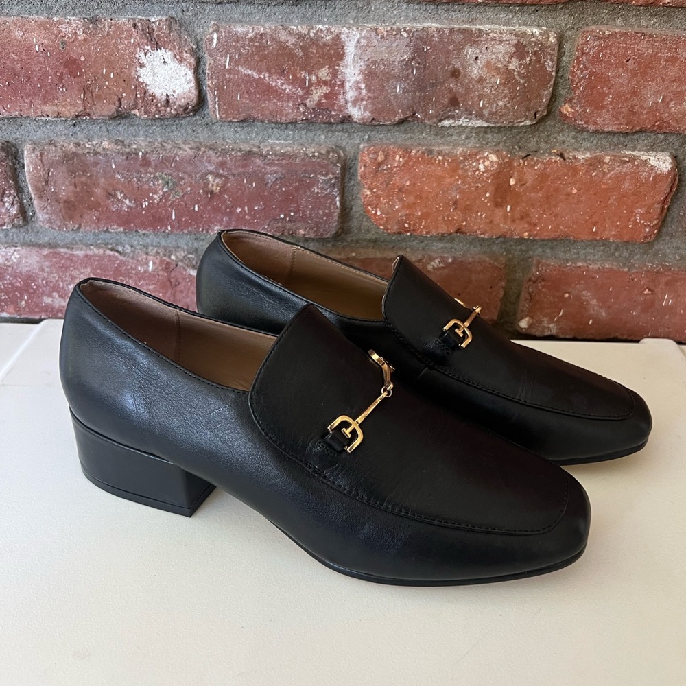 Sam Edelman Jamille block loafers with gold buckle